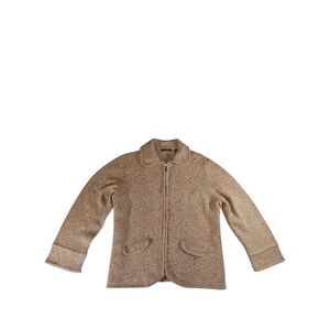 Liz Claiborne Tan Zip-Up Sweater Jacket
